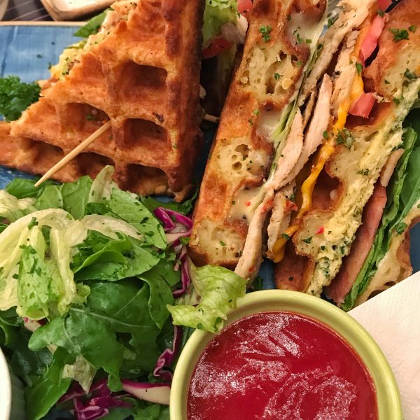 SAVORY WAFFLE CLUB SANDWICH